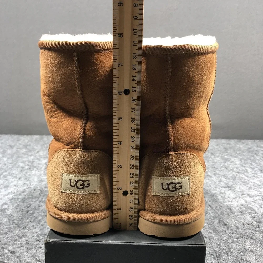 UGG Shearling Boots Girls 6 Brown Suede Sheepskin Lined Pull On‎ 1017703K